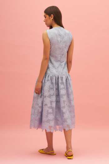 Therealb Desert Bluebell Gathered Dress 