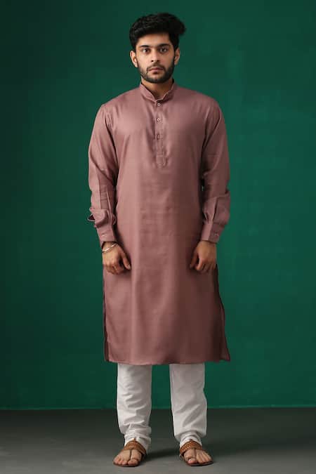 Buy_Minaki_Brown Stretch Poly Silk Floral Embroidered Bundi And Kurta Set _Online_at_Aza_Fashions