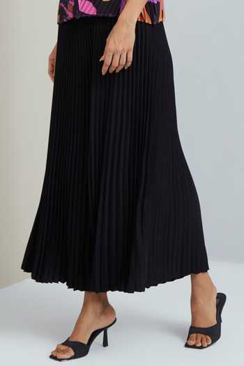 Shop_Scarlet Sage_Black Sara Pleated Pant_Online_at_Aza_Fashions