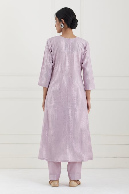 Tashee Lurex Striped Kurta Pant Set 
