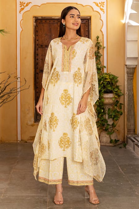 Inara Jaipur Block Print Kaftan & Palazzo Set  