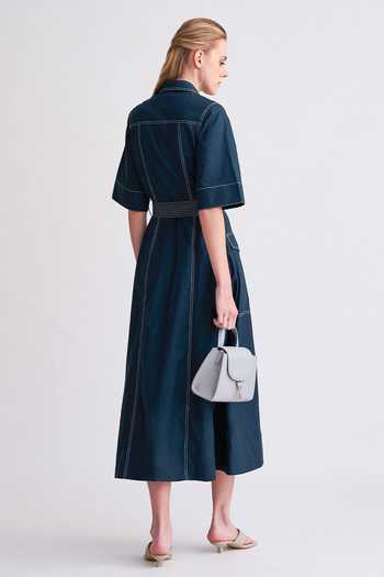 Buy Blue Maddie Topstitch Dress For Women by Notebook Online at Aza  Fashions.