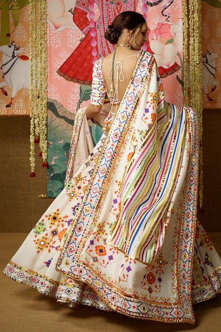 Mayyur Girotra Couture Shubhra Silk Bridal Lehenga Set 
