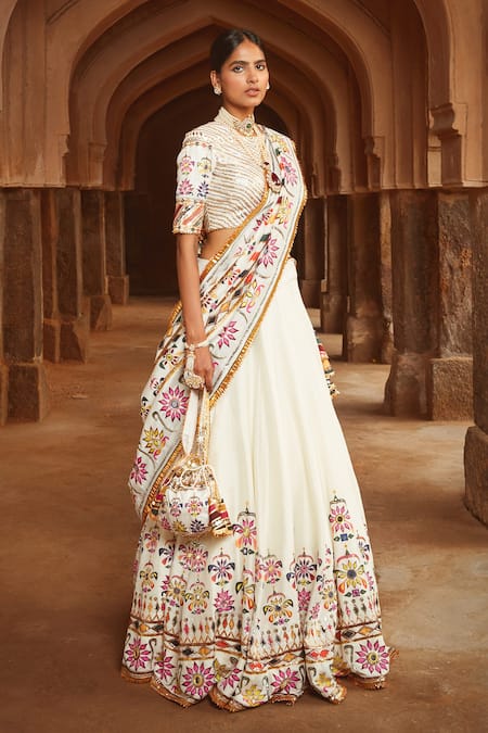 Mayyur Girotra Couture Kafoori Silk Bridal Lehenga Set 