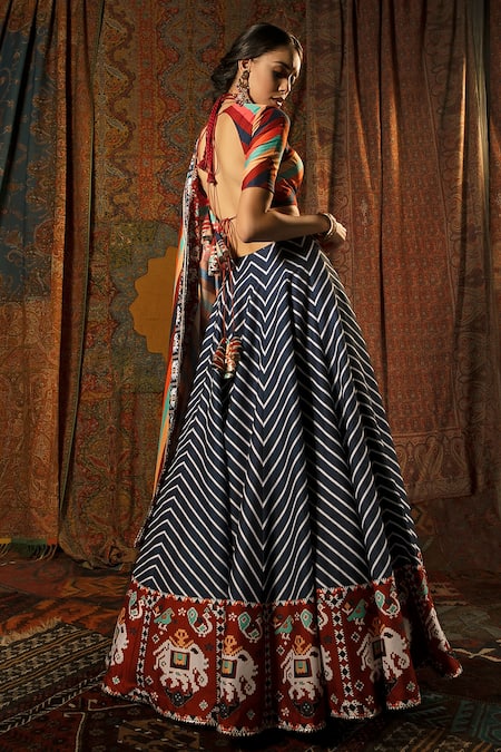 Mayyur Girotra Couture Patolu Silk Lehenga Set 