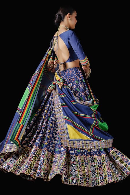 Mayyur Girotra Couture Parikrama Silk Patola Print Lehenga Set 