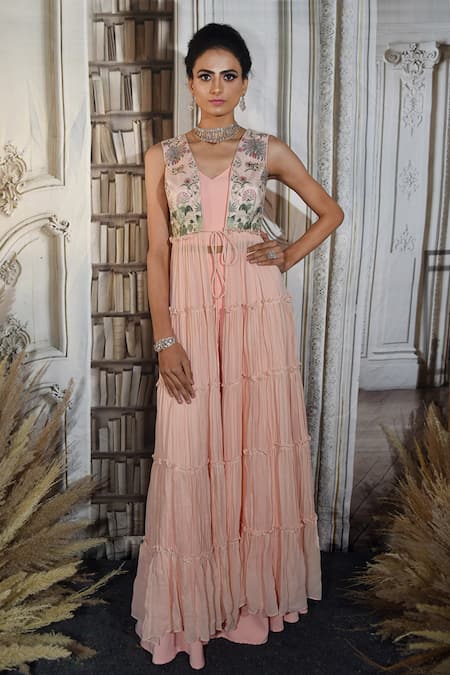 Archana Kochhar Jumpsuit With Ruffle Jacket