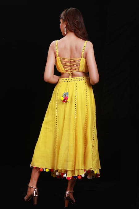 Archana Kochhar Chanderi Embroidered Lehenga & Blouse Set 