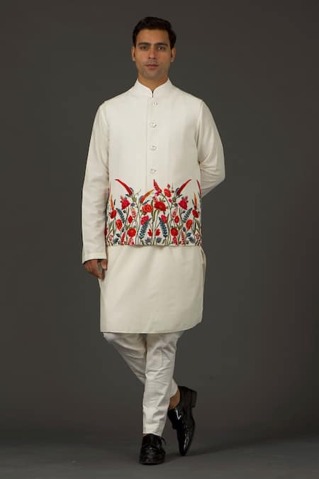 Rohit Bal Linen Embroidered Bundi 