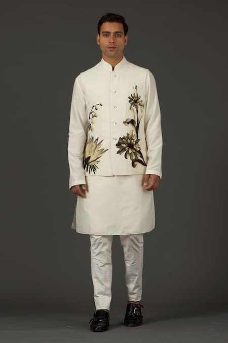 Rohit Bal Linen Floral Print Bundi 