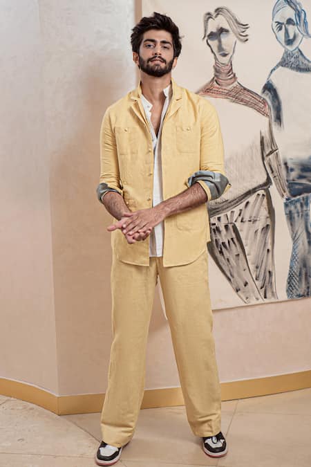 Buy Linen Oversized Shirt and Elasticated Waist Pants Suit OFFON Clothing  Online in India - Etsy
