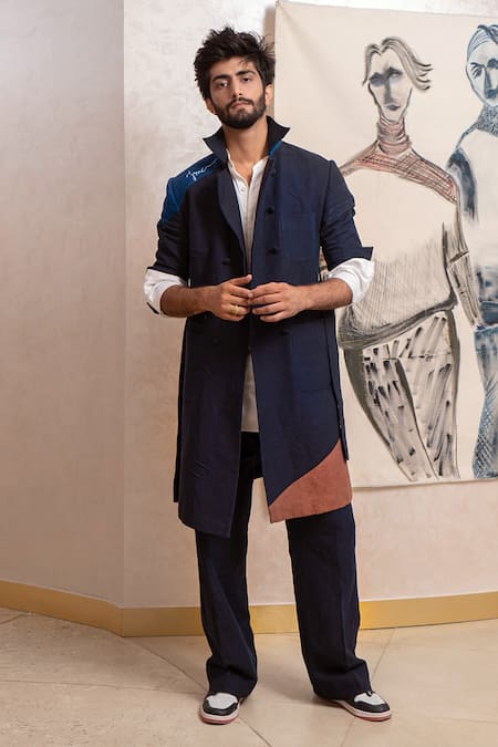 Jatin Malik Cotton Linen Overcoat 