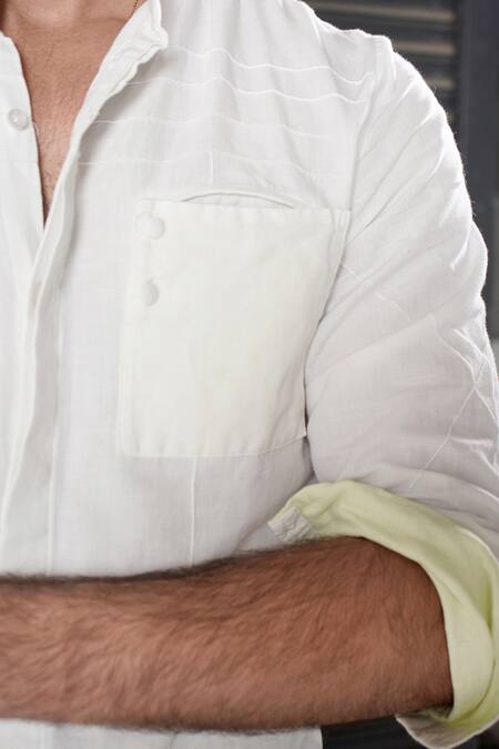 Shop Jatin Malik White Cotton Shirt And Pant Set Online at Aza Fashions Shop_Jatin Malik_White Cotton Shirt And Pant Set _Online_at_Aza_Fashions