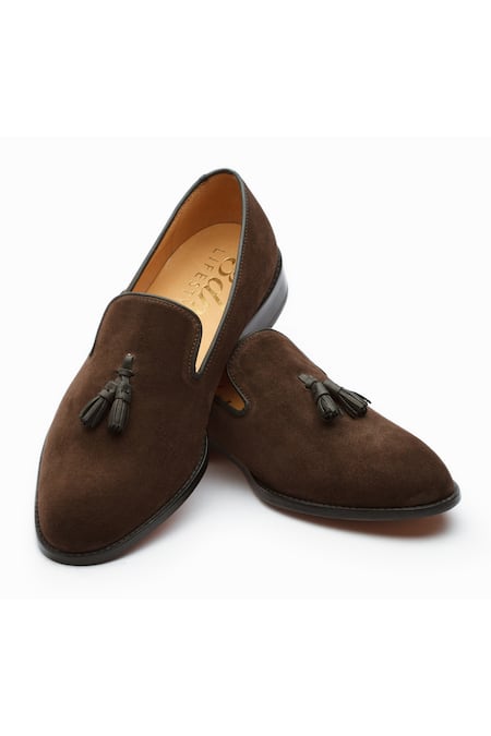 Buy Brown Suede Tassel Loafers For Men by 3DM LIFESTYLE Online at Aza ...