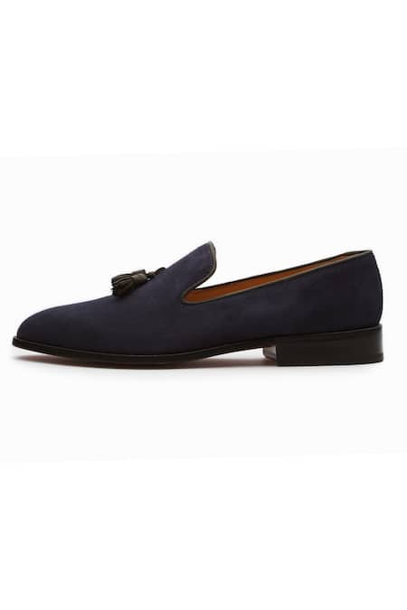 Buy 3dm Lifestyle Blue Suede Tassel Loafers Online at Aza Fashions Buy_3dm Lifestyle_Blue Suede Tassel Loafers _Online_at_Aza_Fashions