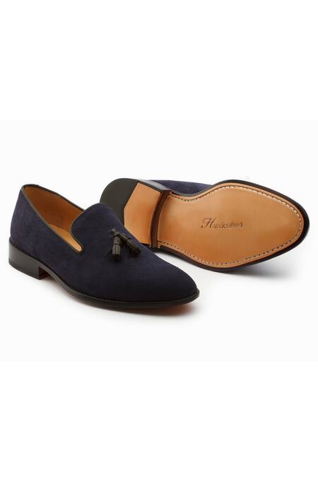 Shop 3dm Lifestyle Blue Suede Tassel Loafers Online at Aza Fashions Shop_3dm Lifestyle_Blue Suede Tassel Loafers _Online_at_Aza_Fashions