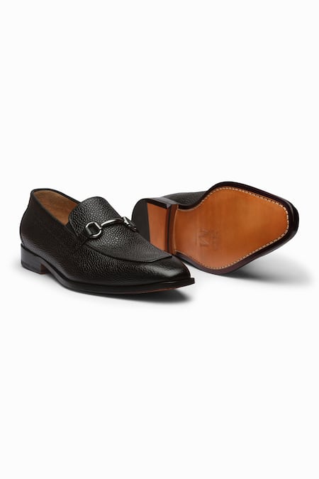 Shop 3dm Lifestyle Black Horsebit Leather Loafers Online at Aza Fashions Shop_3dm Lifestyle_Black Horsebit Leather Loafers _Online_at_Aza_Fashions