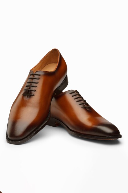 3DM LIFESTYLE Brown Oxford Leather Shoes 