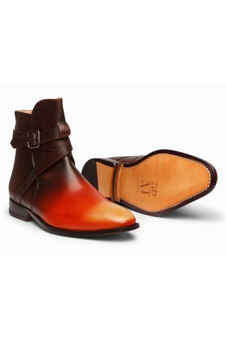 Buy_3dm Lifestyle_Red Leather Jodhpur Boots _Online_at_Aza_Fashions