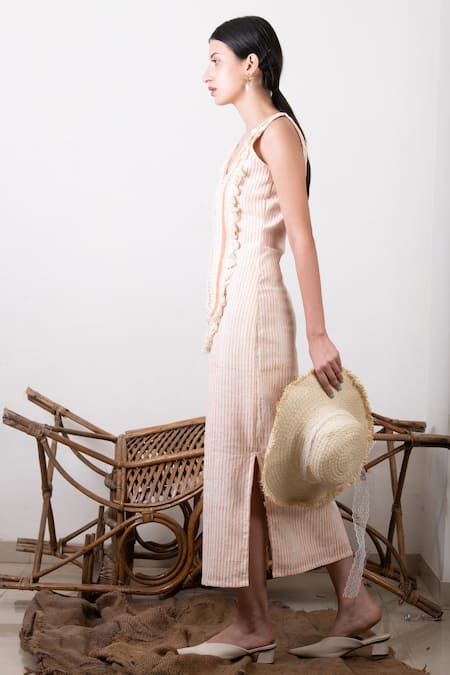 Kalakaari By Sagarika Cotton Striped Print Dress 