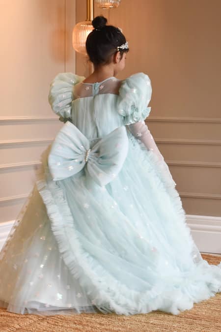 Elegant Light Blue Tulle High Neckline A-line Wedding Dresses Long Sleeves  Crystals Bridal Dress Button Down Wedding Gowns - Wedding Dresses -  AliExpress