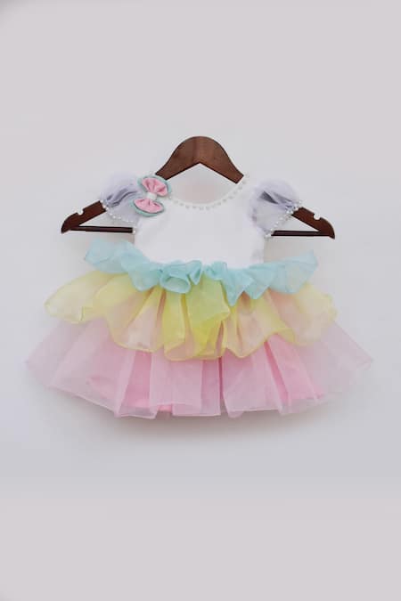 FAYON KIDS Color Block Frill Frock 