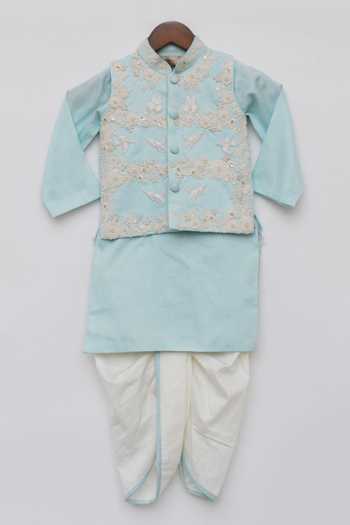 Fayon Kids Floral Motif Bundi & Kurta Set 