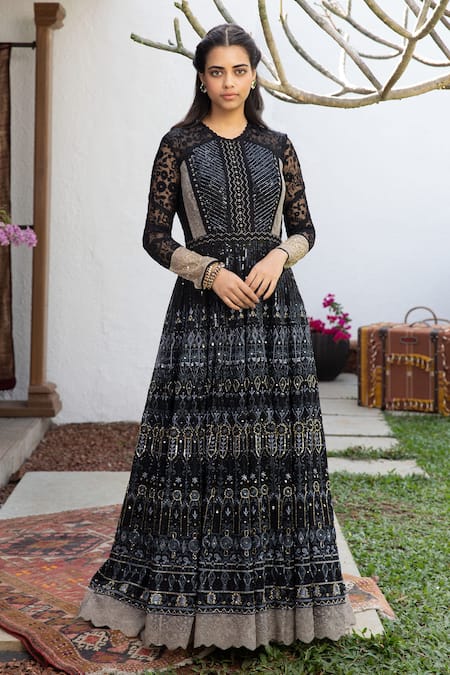 Buy Shopping Star Women Self Design Gown Kurta (Black) Online at Best  Prices in India - JioMart.