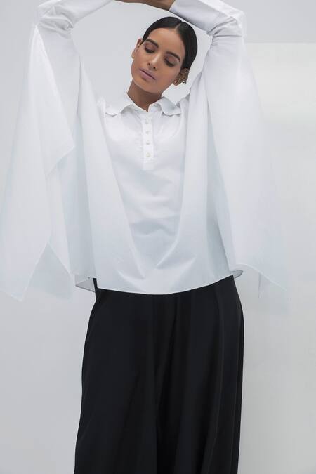 Shop_Aakaar_White Cotton Kaftan Style Tunic For Kids_Online_at_Aza_Fashions