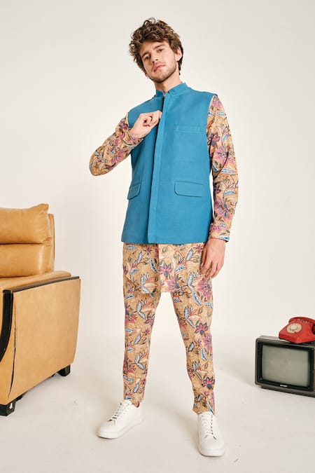 Project Bandi Blue Cotton Linen Mykonos Bundi