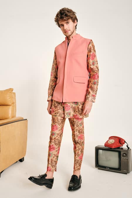 Project Bandi Pink Cotton Linen Jaipur Bundi