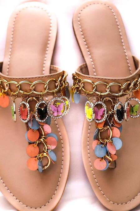Foot Fuel_Yellow Butterfly Charm Flats _Online_at_Aza_Fashions