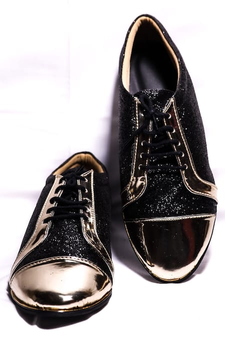 Foot Fuel_Black Glitter And Metallic Shoes _Online_at_Aza_Fashions