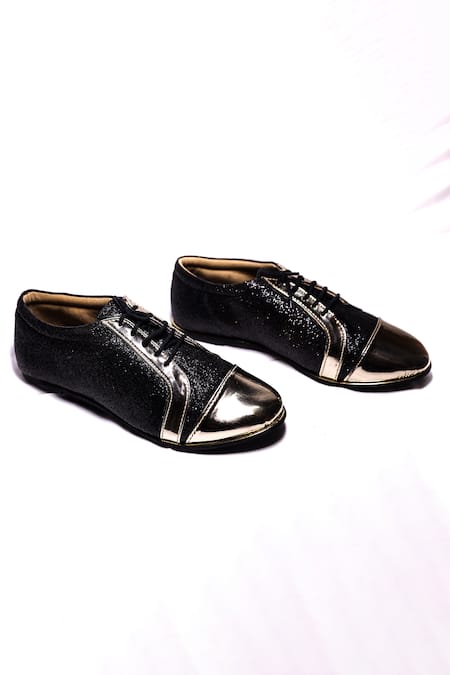 Buy_Foot Fuel_Black Glitter And Metallic Shoes _Online_at_Aza_Fashions