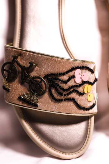 Buy_Foot Fuel_Beige Cycle Charm Embroidered Flats _Online_at_Aza_Fashions