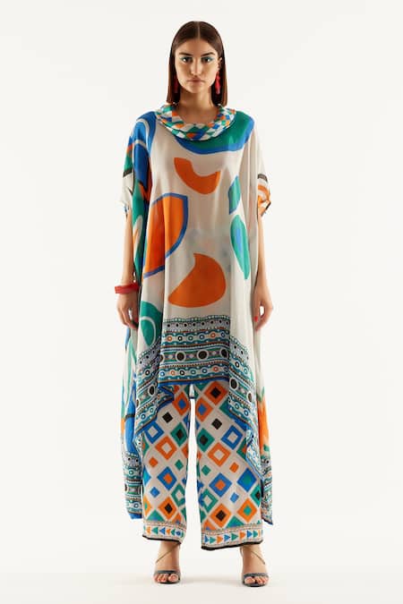 Rajdeep Ranawat Permaz Satin Geometric Print Pant 