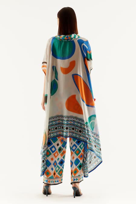 Rajdeep Ranawat Permaz Satin Geometric Print Pant 