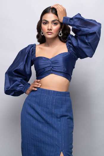 plain crop top and skirt