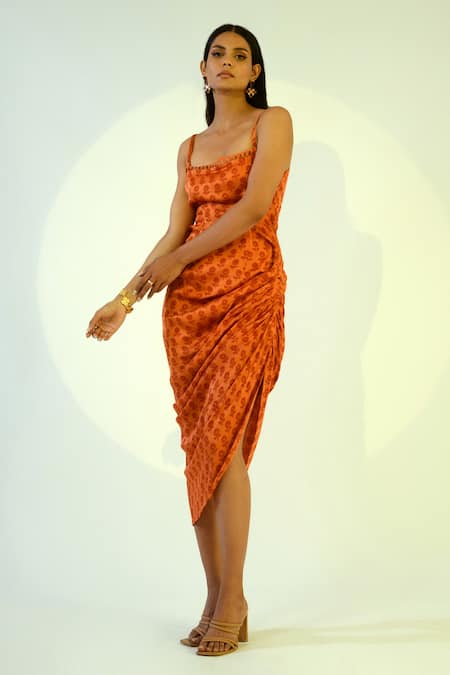 Kalakaari By Sagarika Floral Print Cowl Dress 