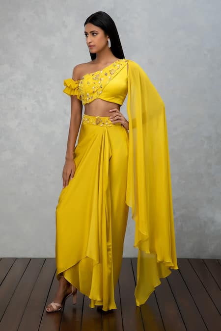 Isha Gupta Tayal Draped Top & Skirt Set 