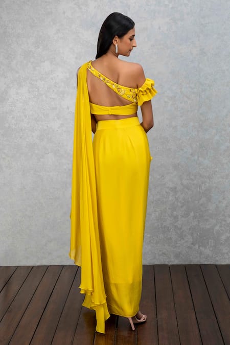 ISHA GUPTA TAYAL Draped Top & Skirt Set 