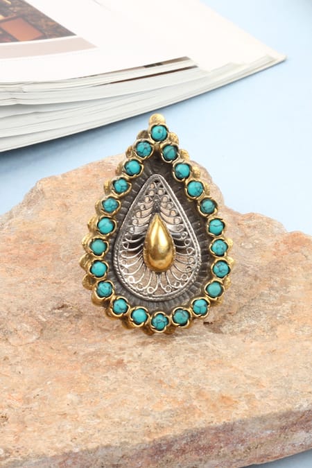 Sangeeta Boochra Handcrafted Teardrop Ring 