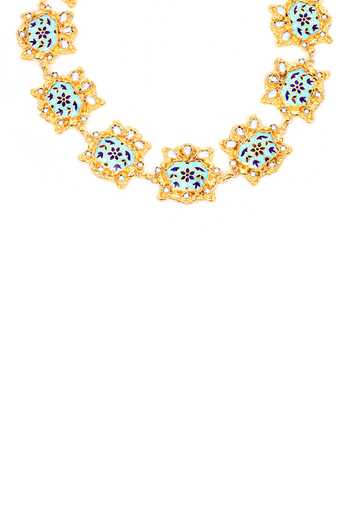 Sangeeta Boochra_Gold Plated Handcrafted Stone Embellished Necklace _Online_at_Aza_Fashions