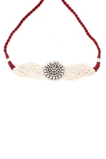 Sangeeta Boochra_Silver Plated Handcrafted Beaded Choker _Online_at_Aza_Fashions
