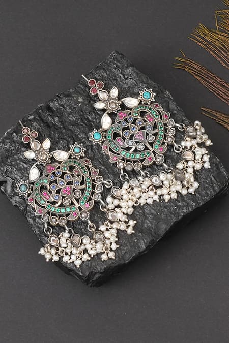 Sangeeta Boochra Handcrafted Bead Drop Earrings 