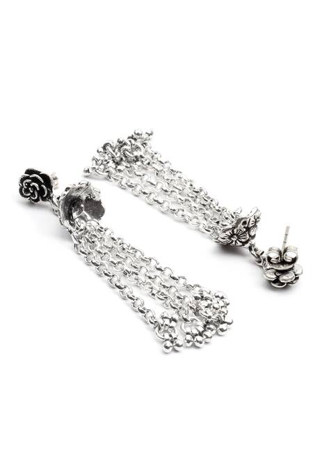 Sangeeta Boochra_Silver Plated Stones Handcrafted Earrings _Online_at_Aza_Fashions