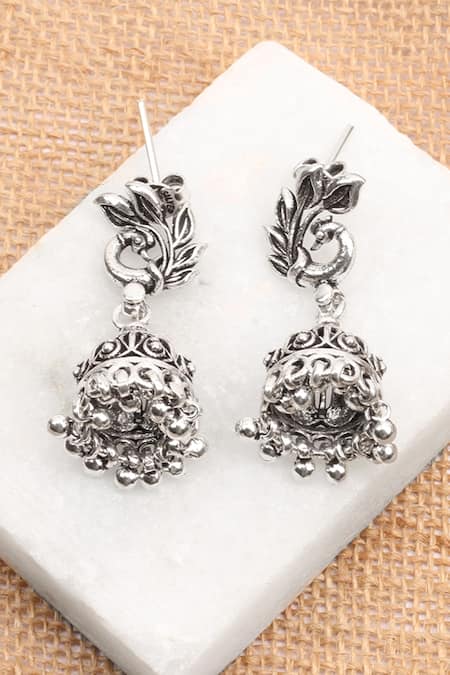 Silver jhumkas store fabindia