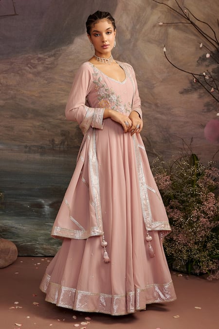 Ajiesh Oberoi Rasika Embroidered Anarkali With Dupatta 