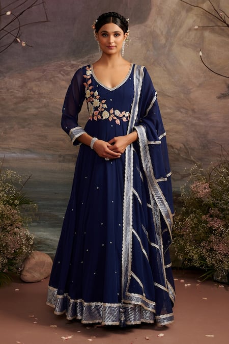 Ajiesh Oberoi Rasika Embroidered Anarkali With Dupatta 