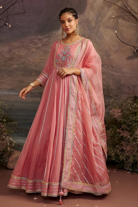 Ajiesh Oberoi Kali Embroidered Anarkali Set 